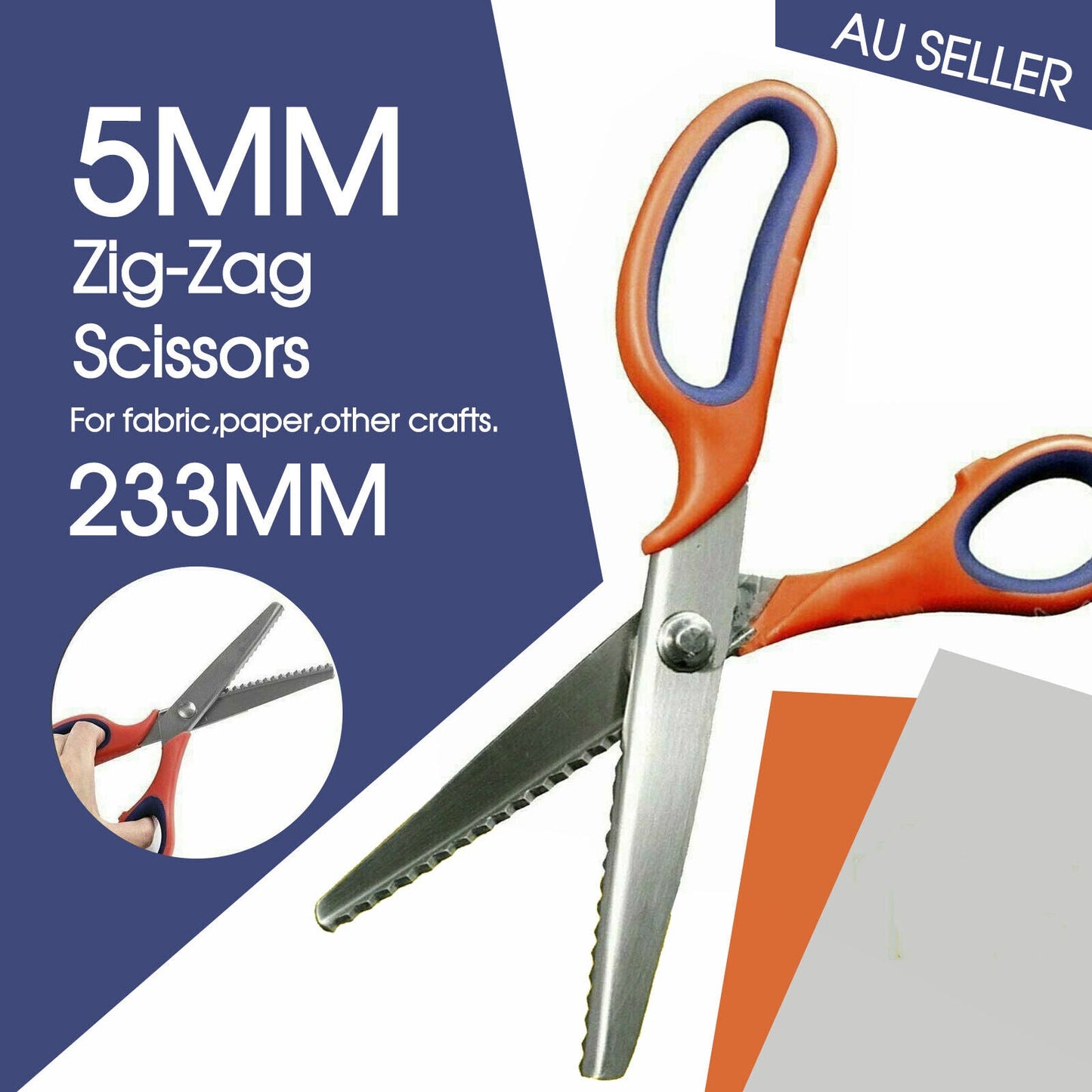 Fabric Steel Dressmaking Pinking Shears Craft Zig Zag Sharp Cut Scissors Tailor