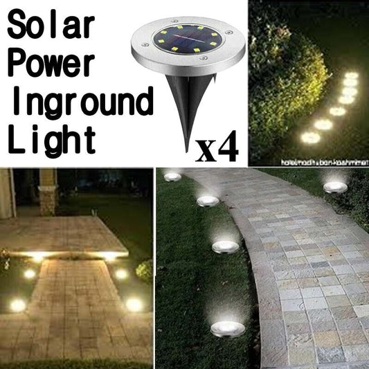 Solar Powered LED Buried Inground Recessed Light Garden Outdoor Deck Path