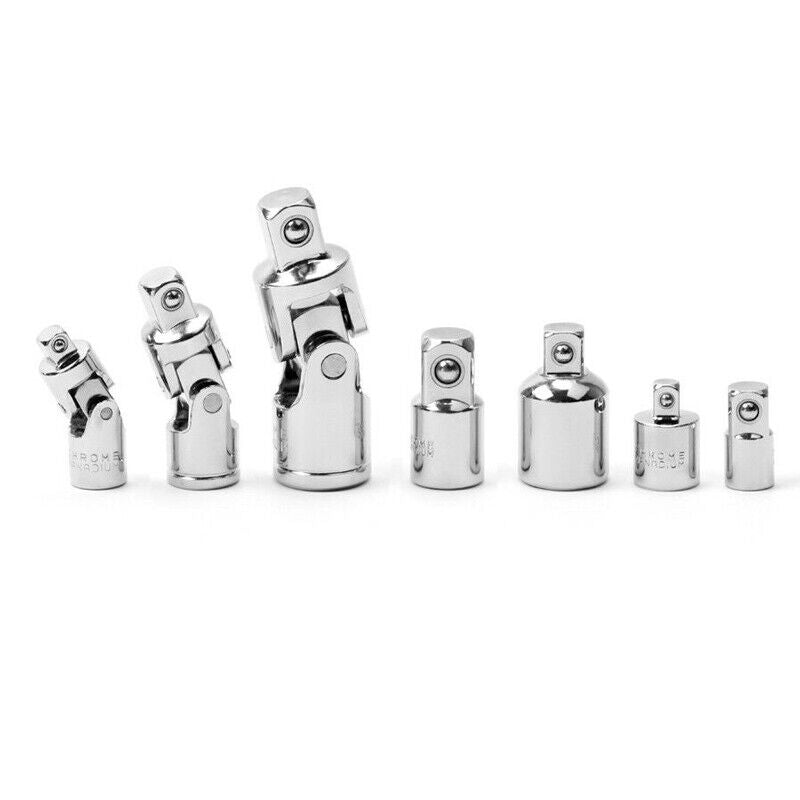 7Pcs Joint Impact Socket & Adapter Set,1/4" 3/8" 1/2" Impact Socket Universal