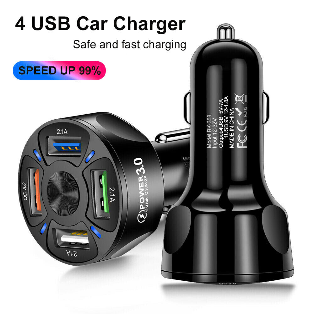 1PCS 12V Car Lighter Socket Dual QC3.0 USB Ports Fast Charger Power Adapter AU