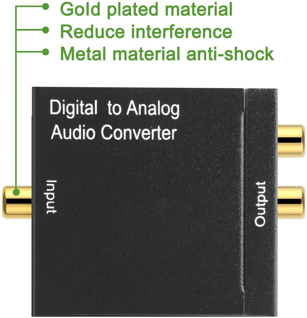 Optical Coaxial Toslink Digital to Analog Audio Converter Adapter RCA L/R 3.5mm