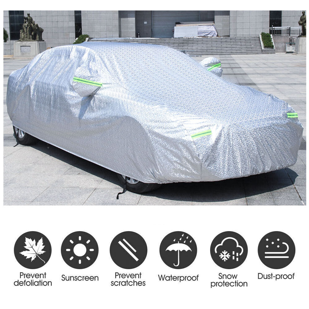 3XXL 3Layer Aluminiu Waterproof Outdoor Car Cover Double Thick Rain UV Resistant