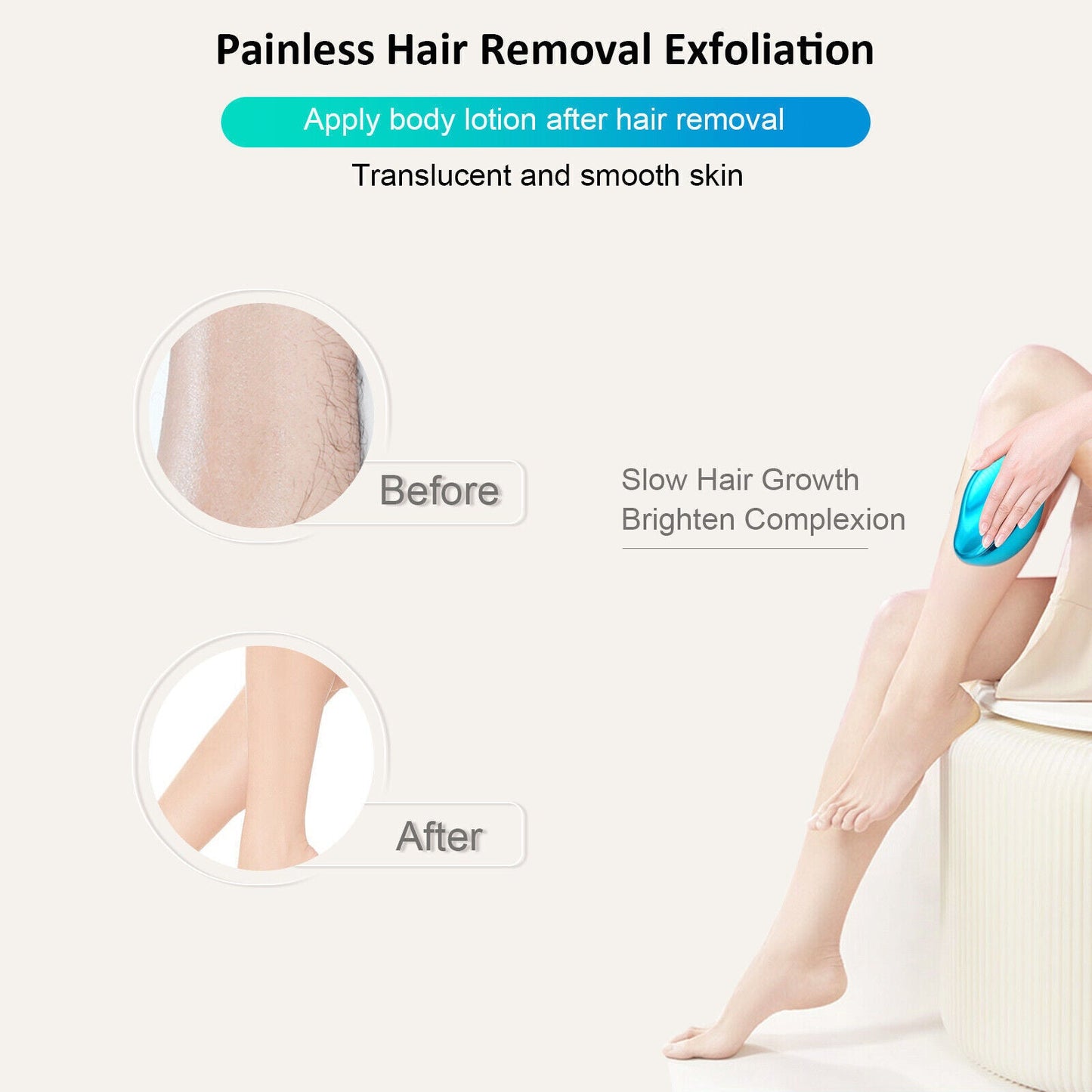 Painless Physical Hair Removal Epilators Crystal Hair Eraser for Women Men AU