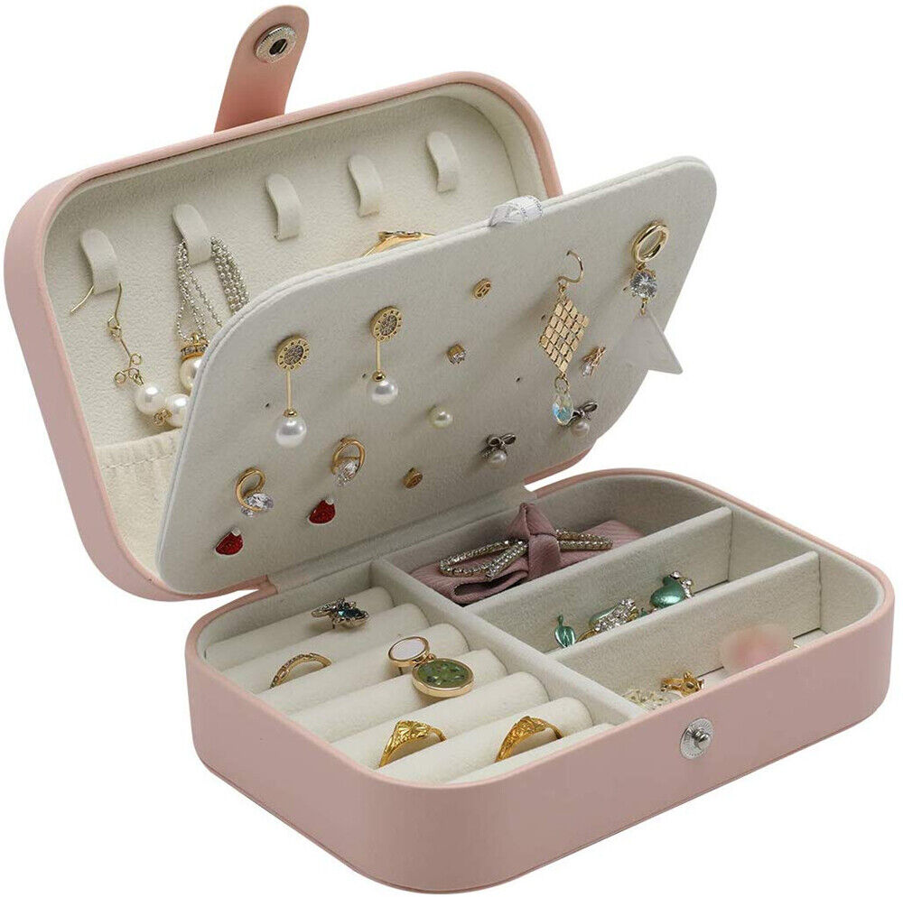 Women Portable Jewellery Box Travel Ornaments Ring Storage Organizer Makeup Case