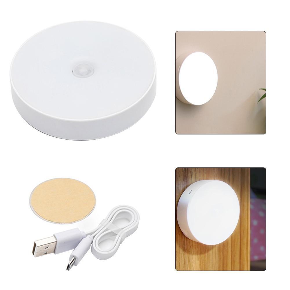 Motion Sensor LED Night Light Rechargeable USB Induction Lamp WallMount