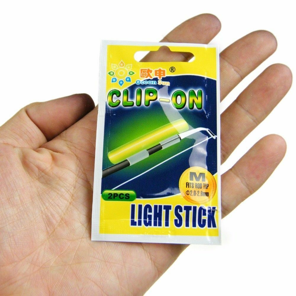 20 pcs (10 packs) x Fluorescent Fishing Rod Glow Clip on Lights Stick (SS-XXL)