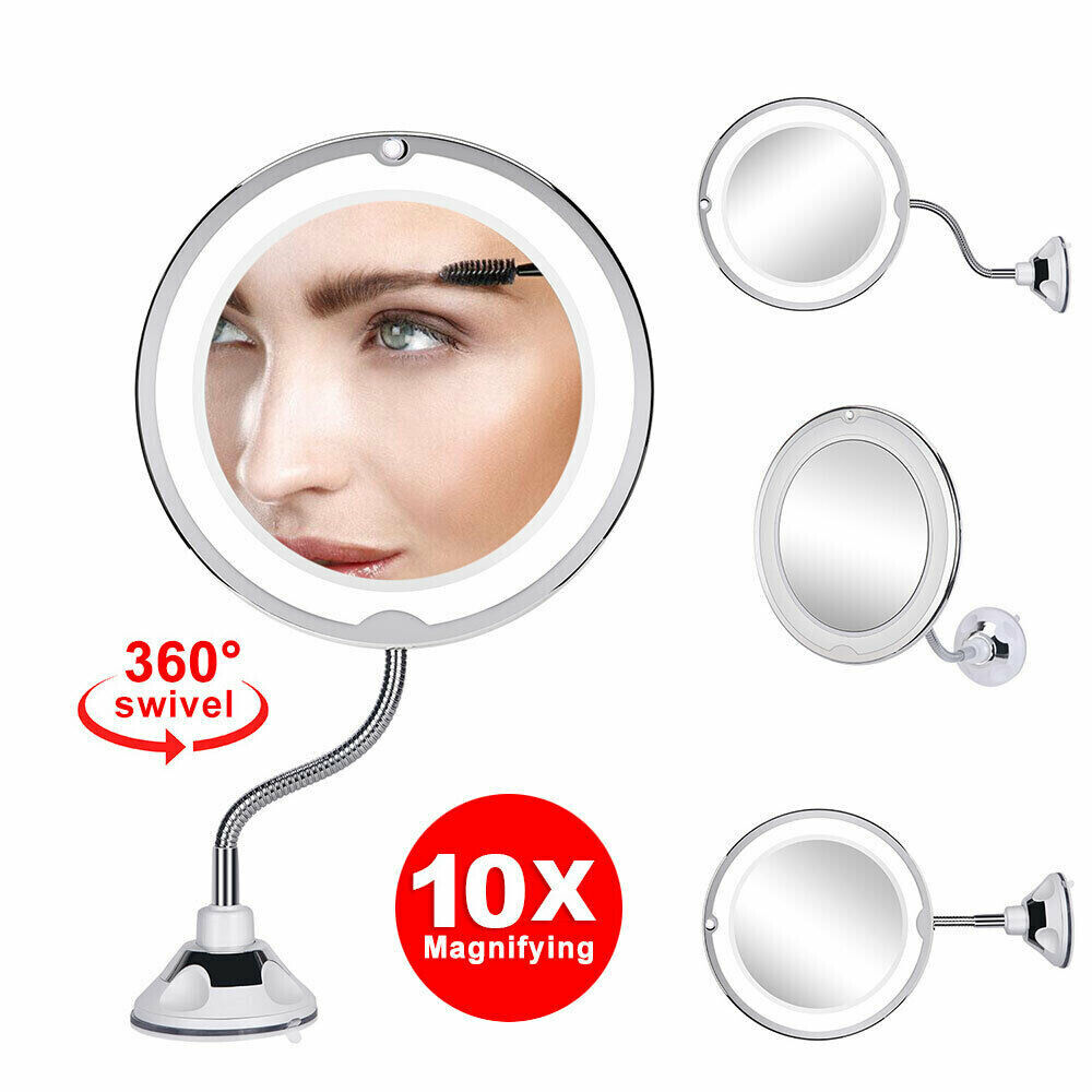 Magnifying Makeup Mirror With LED Light Cosmetic 360¡ã Rotation Flexible AU