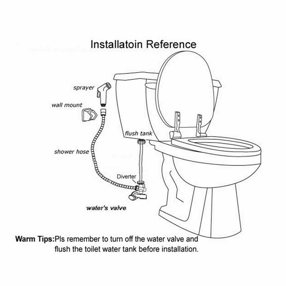 Shower Head Douche Hand Held Bidet Toilet Spray Jet Shattaf Kit Chrome