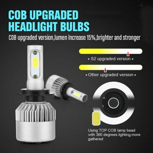 H7 2000w 300000lm led headlight kit lamp bulbs globes high low beam upgrade