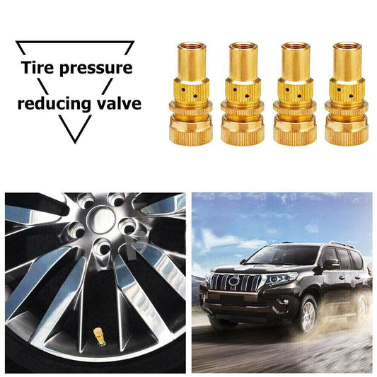 Tyre Deflators x4 Brass Air Deflator 6-60 PSI Tire Valve Core Tool 4WD Automatic