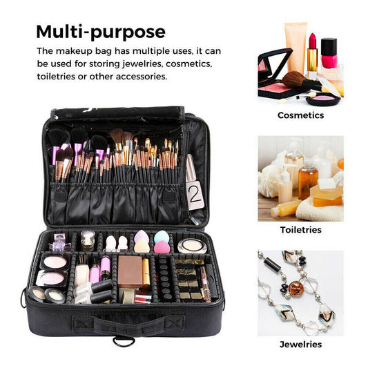 Professional Makeup Bag Portable Cosmetic Brush Organize Case Storage Box Travel