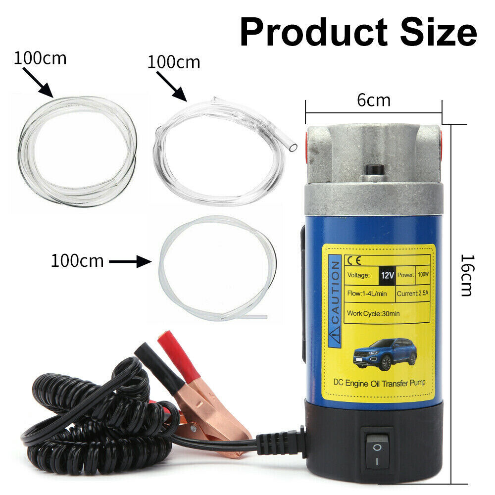 12V Portable Electric Oil Transfer Extractor Fluid Suction Pump Diesel Siphon