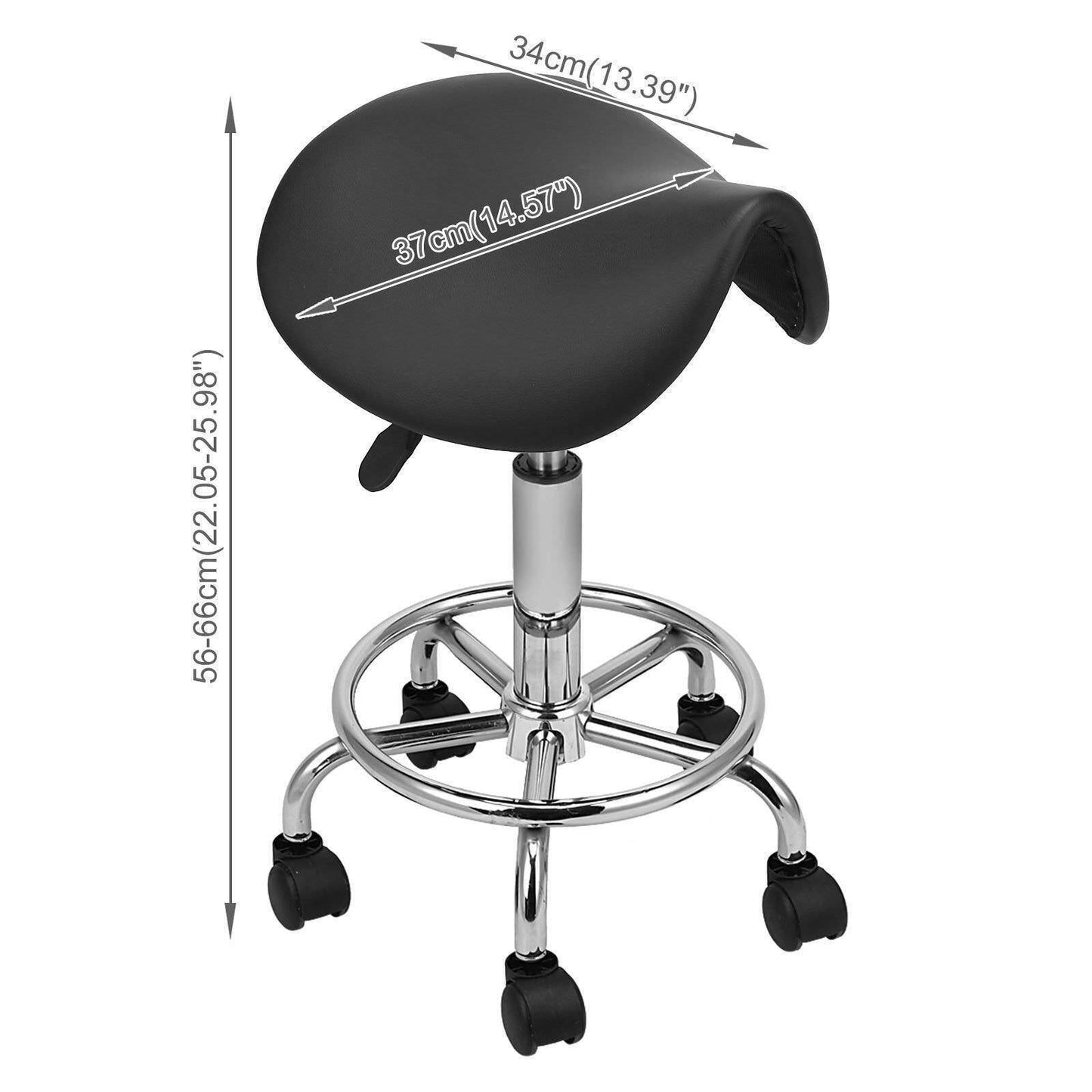 Saddle Salon Stool Rolling Chair Adjustable Swivel Massage Spa Seat Hydraulic
