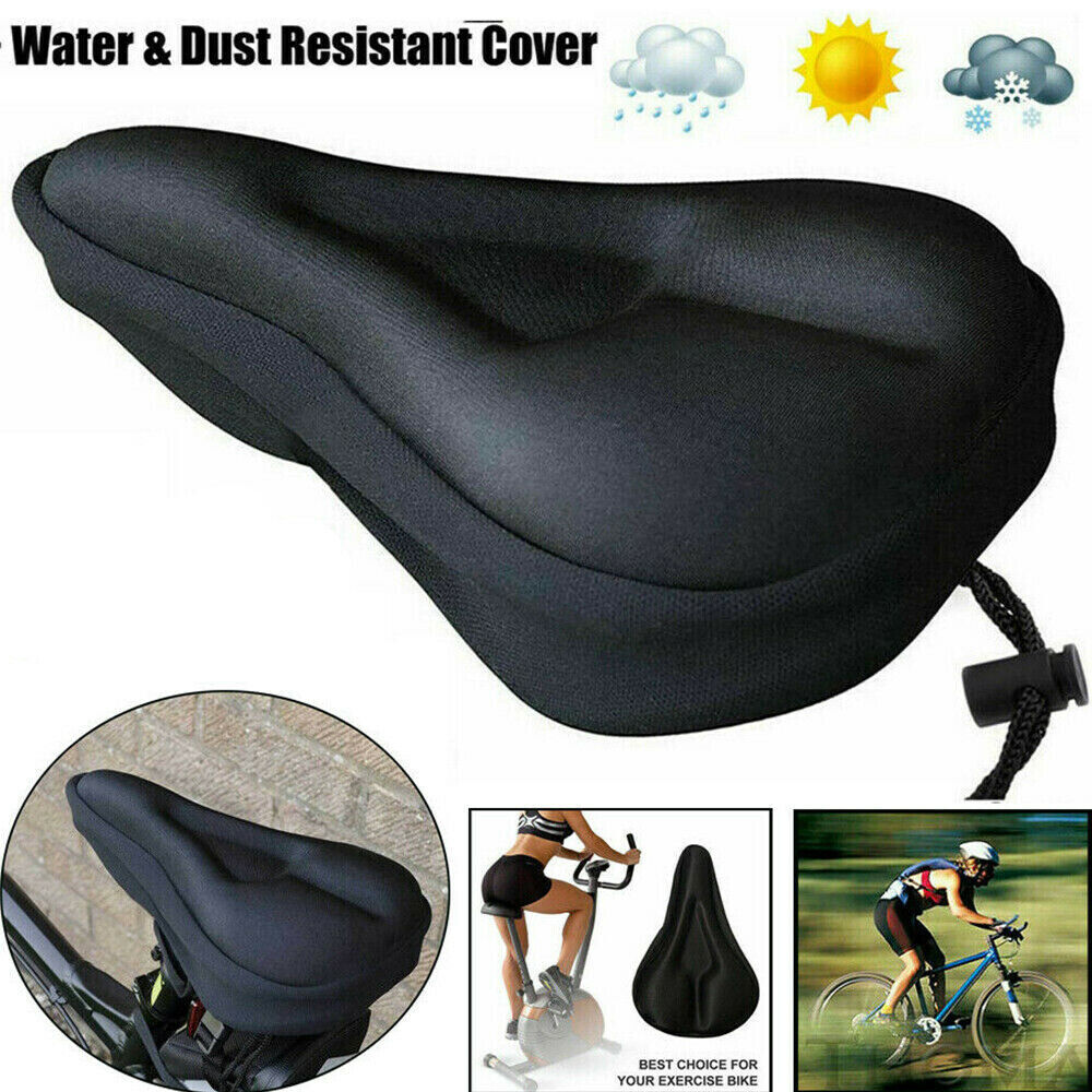 3D Bike Seat Cover Silicone Thick Comfort Gel Cycling Bicycle Saddle Cushion Pad