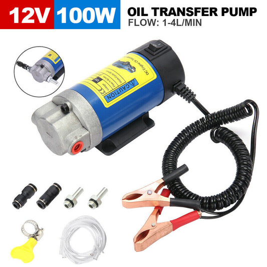 12V Portable Electric Oil Transfer Extractor Fluid Suction Pump Diesel Siphon