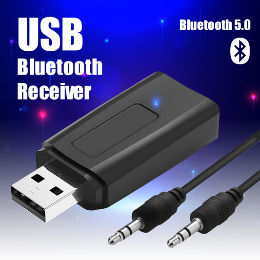 USB Bluetooth 5.0 Transmitter Receiver Stereo Audio Adapter AUX 3.5mm CAR