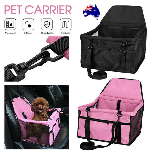New Travel Cat Dog Pet Car Booster Seat Puppy Carrier Safety Protector Basket AU