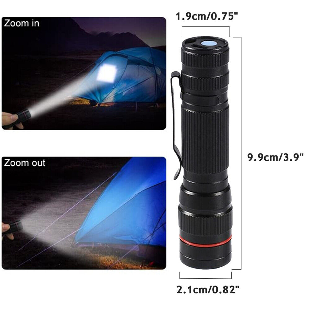 900000Lumens Zoom Flashlight LED Rechargeable Lamp Tactical Torch w/Battery AU