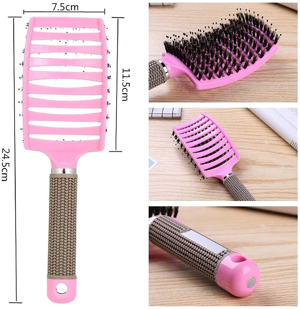 Women Detangling Nylon Bristle Brush Detangle Hairbrush Head Scalp Massage Comb