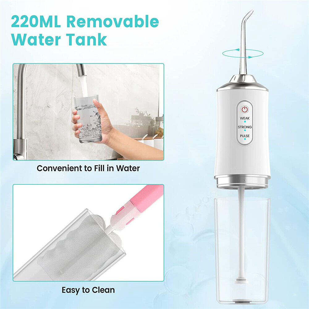 Cordless Water Flosser Jet 4 Tips Dental Floss Oral Irrigator Teeth Cleaner USB