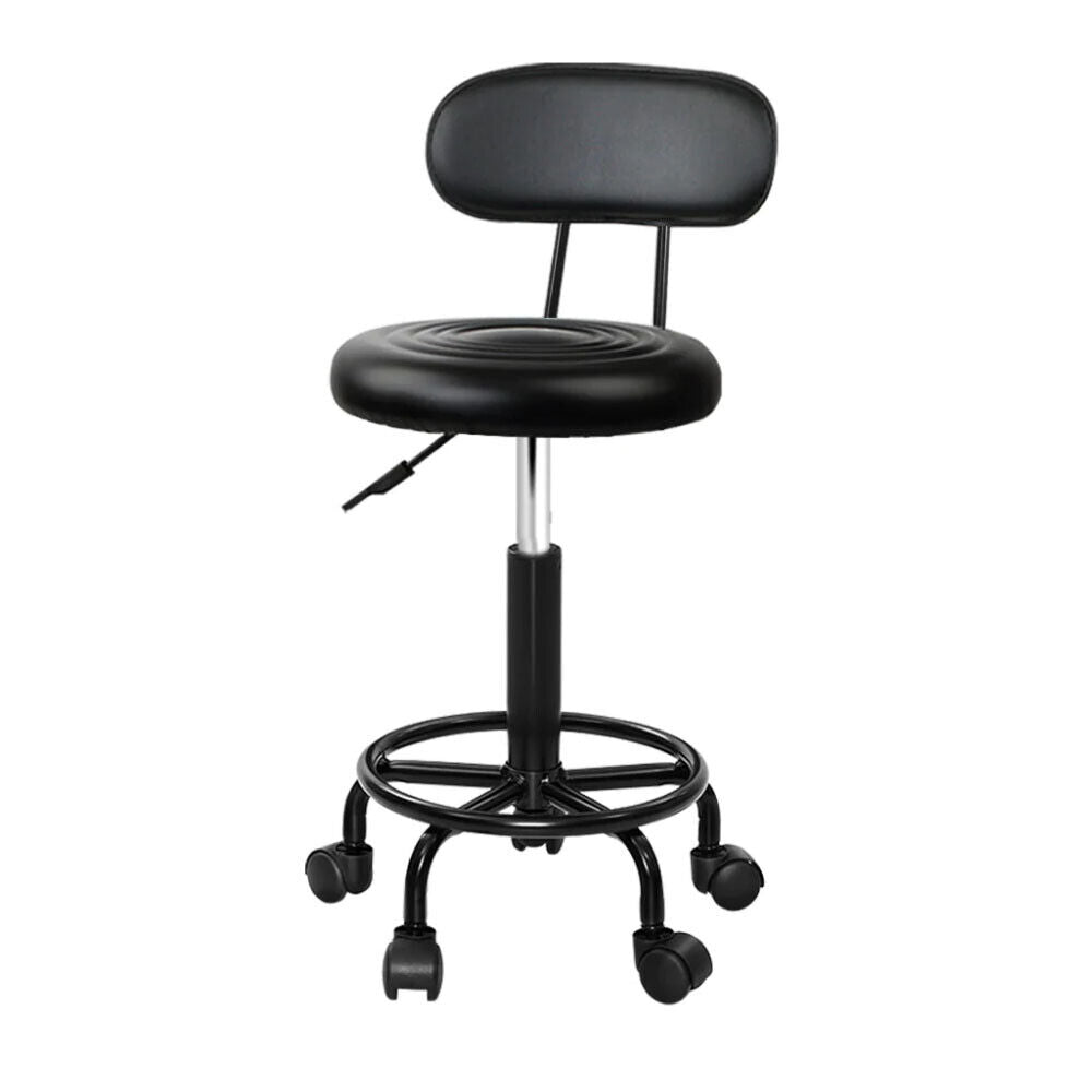 Salon Stool Swivel Chair Backrest Barber Hairdressing Hydraulic Lift PU AU