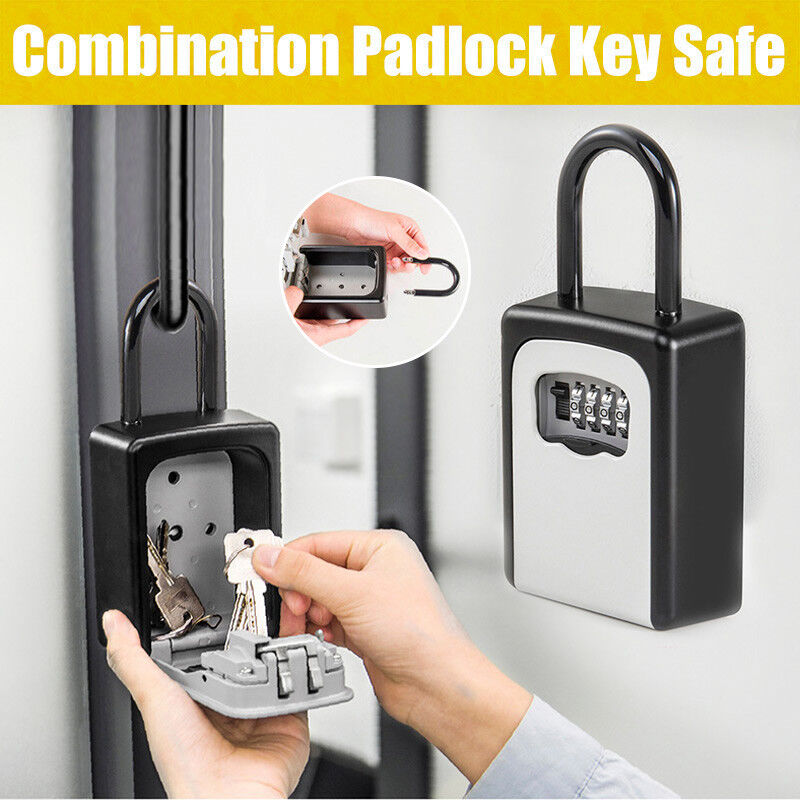 Combination Lock Key Safe Storage Box Padlock Security Home Outdoor