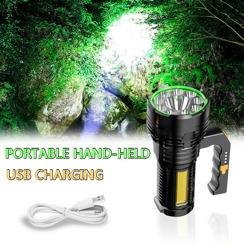 USB Rechargeable LED Searchlight Spotlight Hand Torch Work Light Lamp Flashlight