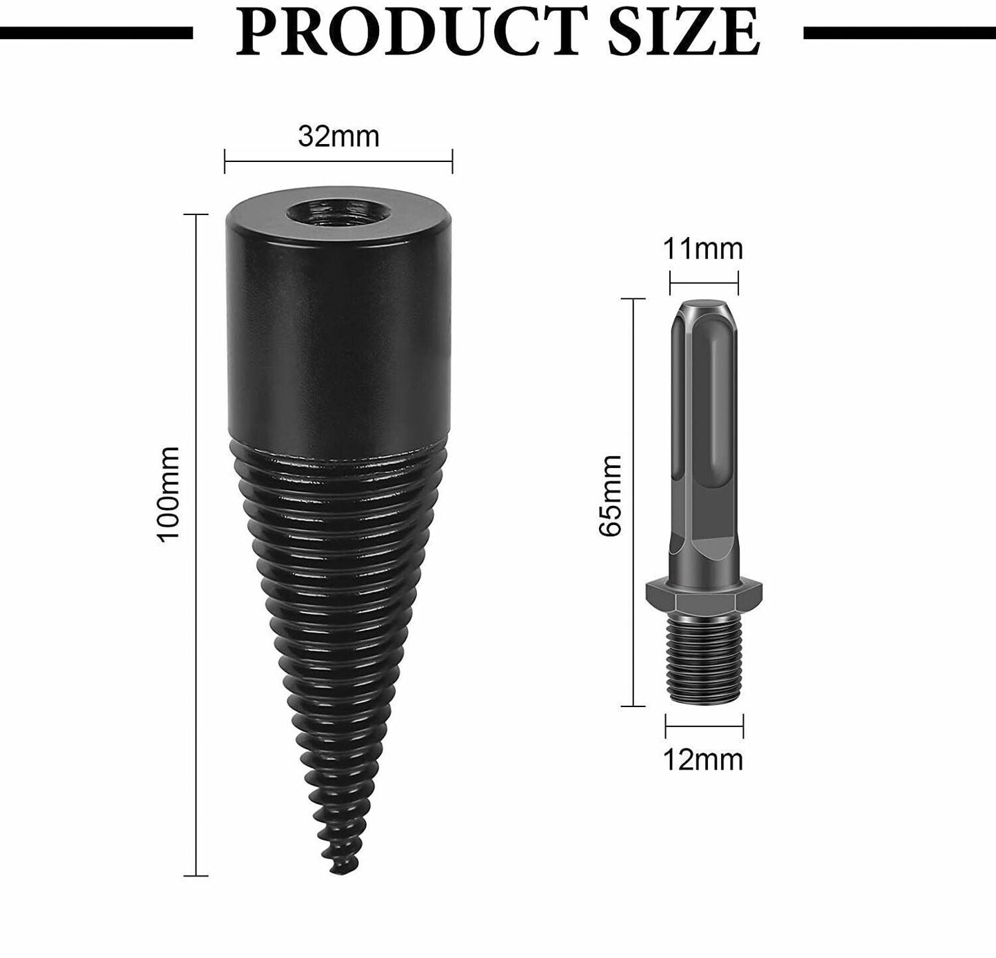 Speed Twist Drill Bit Wood Firewood Log Splitter Screw Splitting Cones Drivers