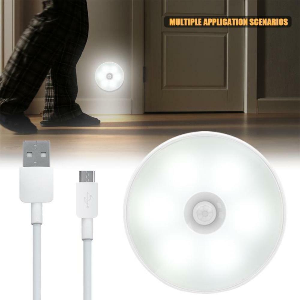 Motion Sensor LED Night Light Rechargeable USB Induction Lamp WallMount