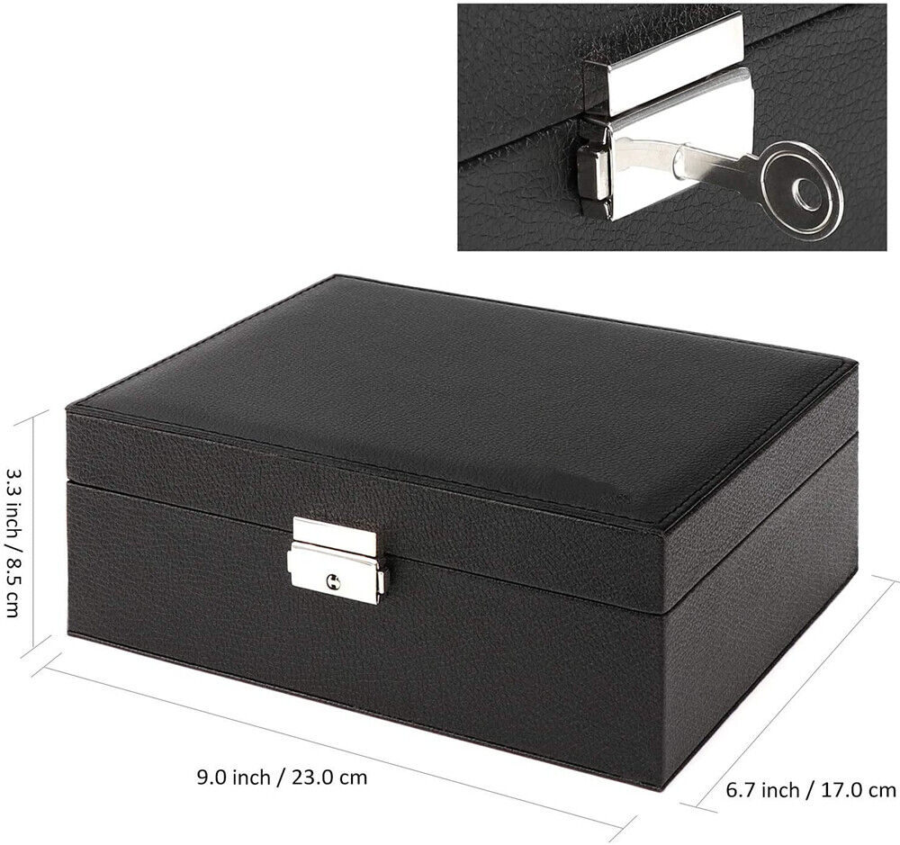 Jewelry Organizer Case Box Holder Storage Earring Ring Velvet Display Leather AU