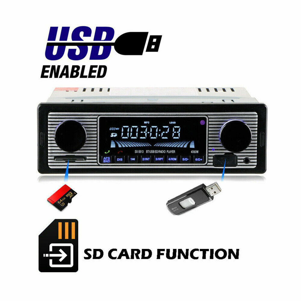 Car In-dash Bluetooth Radio Stereo Audio Head Unit Player MP3/USB/SD/AUX-IN/FM