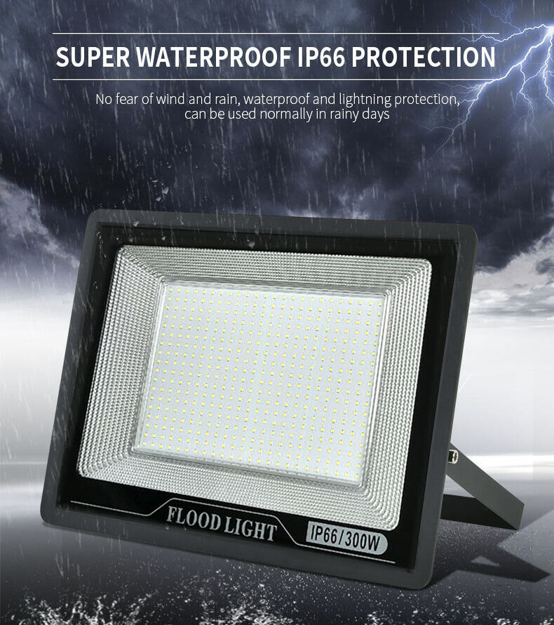 LED Floodlight Spotlight 300W Waterproof Outdoor Cool White Plug High Power AU