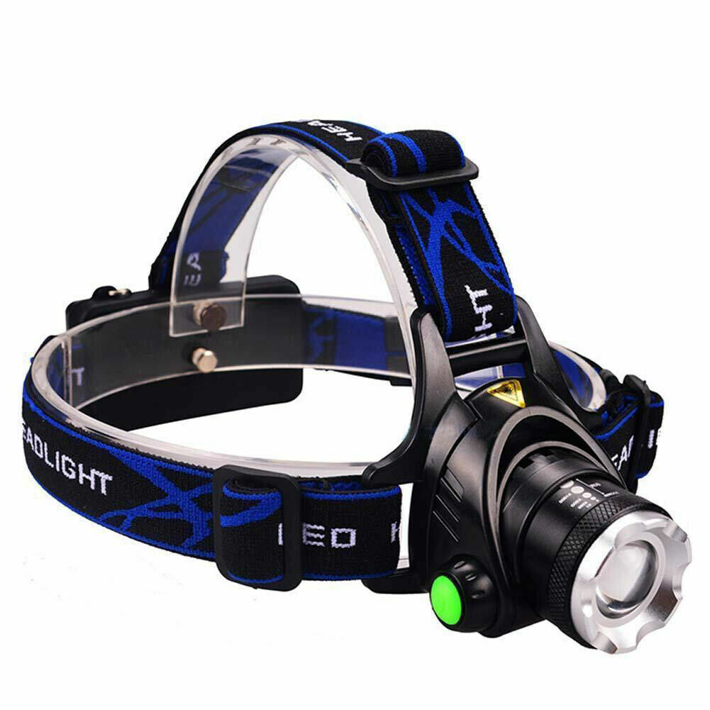 100000LM Zoomable LED Headlamp Rechargeable Headlight CREE XML T6 Head Torch