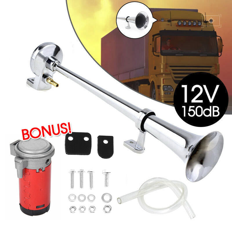 150db Single Trumpet Loud Air Horn Truck Mega Train w/ Compressor Lorry KIt AU