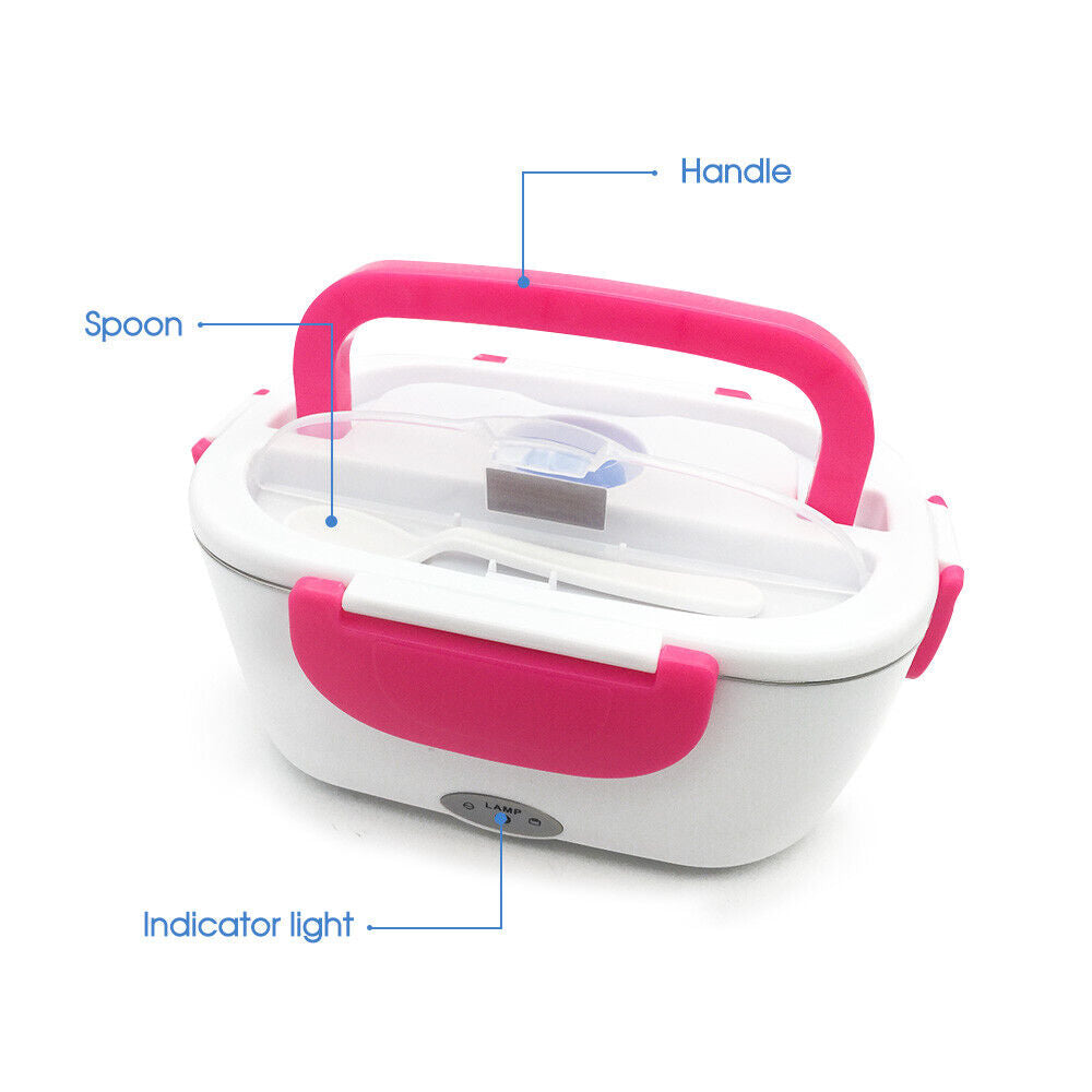 Portable Electric Heated Car Plug Heating Lunch Box Bento Food Warmer 12-24V AU