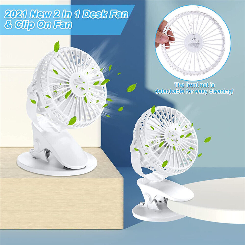 Desk Laptop Desktop Fan USB Rechargeable Portable Mini Cooling Quiet Table Fan