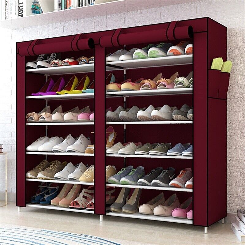 36 Pairs Shoes Cabinet Storage Shoe Rack with Cover Portable Wardrobe AU