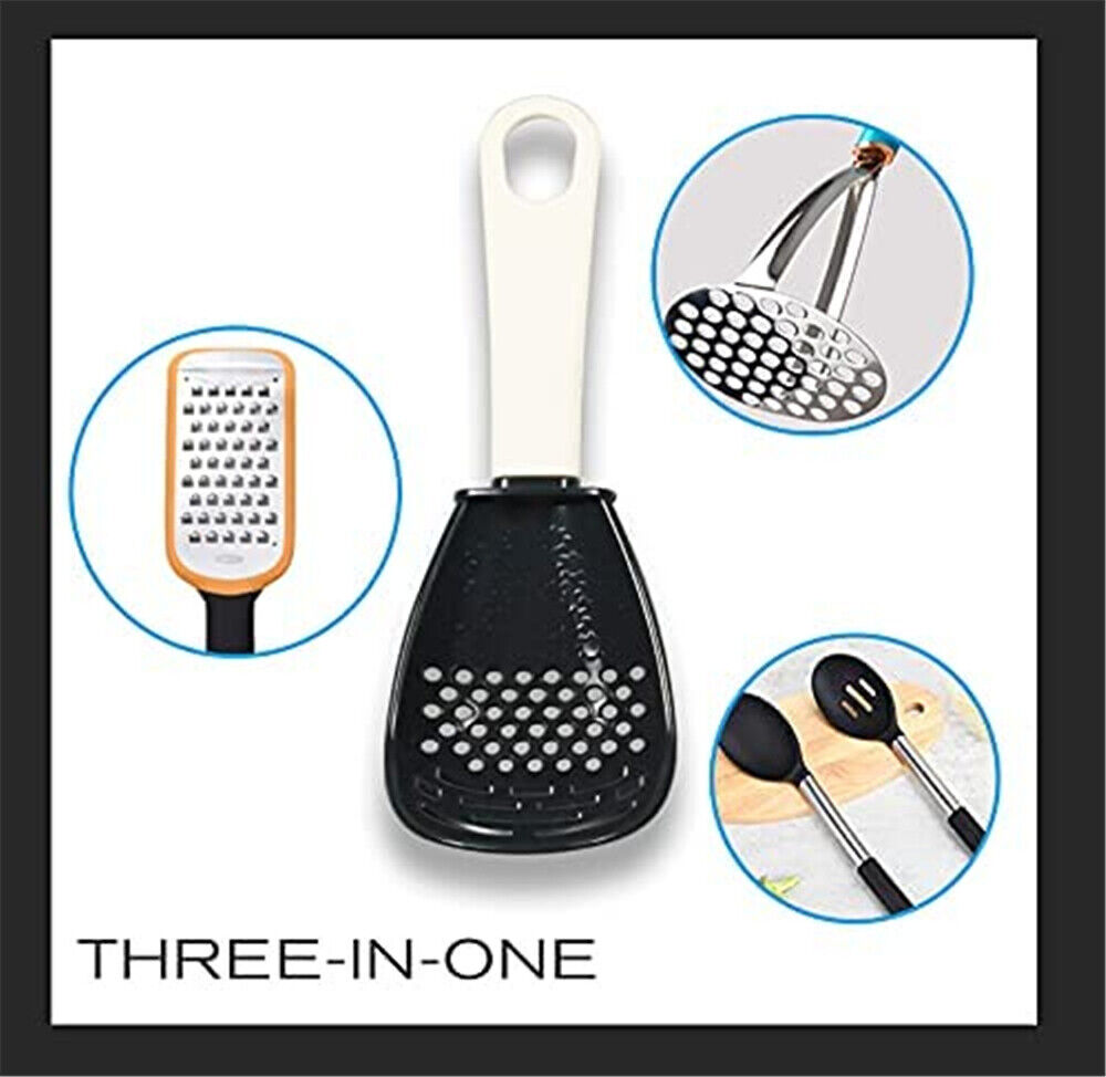 All Purpose Cooking Spoon Multi Function Potato Masher Scoop Grater Kitchen Tool