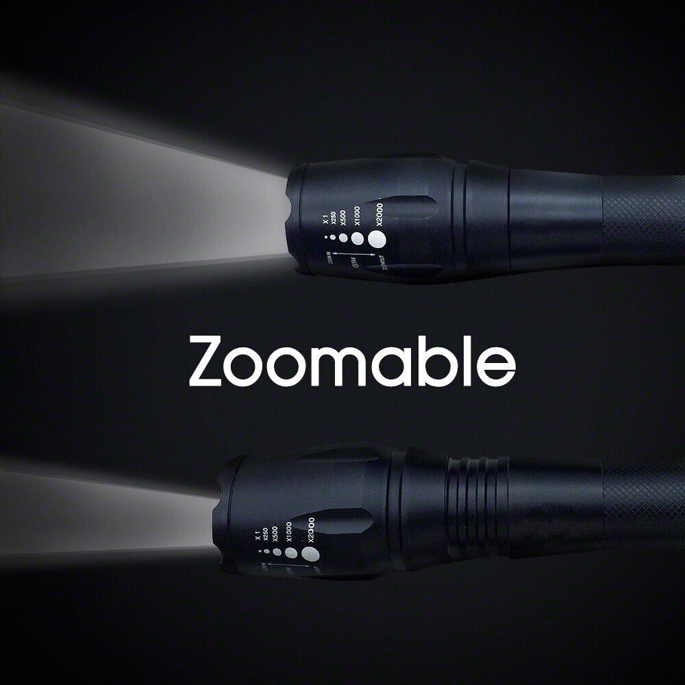 X800 G700 5000LM CREE LED Military Grade Zoom Rechargeable Flashlight Torch