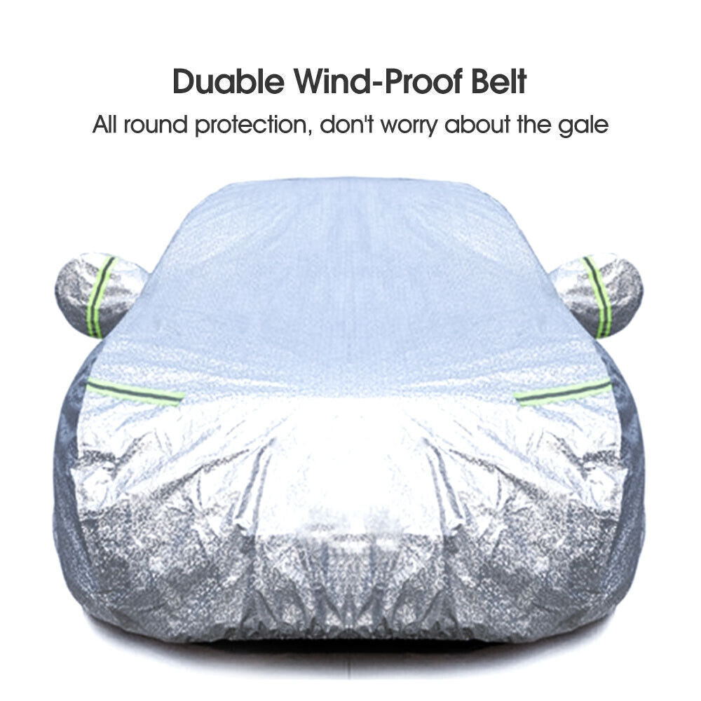 3XXL 3Layer Aluminiu Waterproof Outdoor Car Cover Double Thick Rain UV Resistant