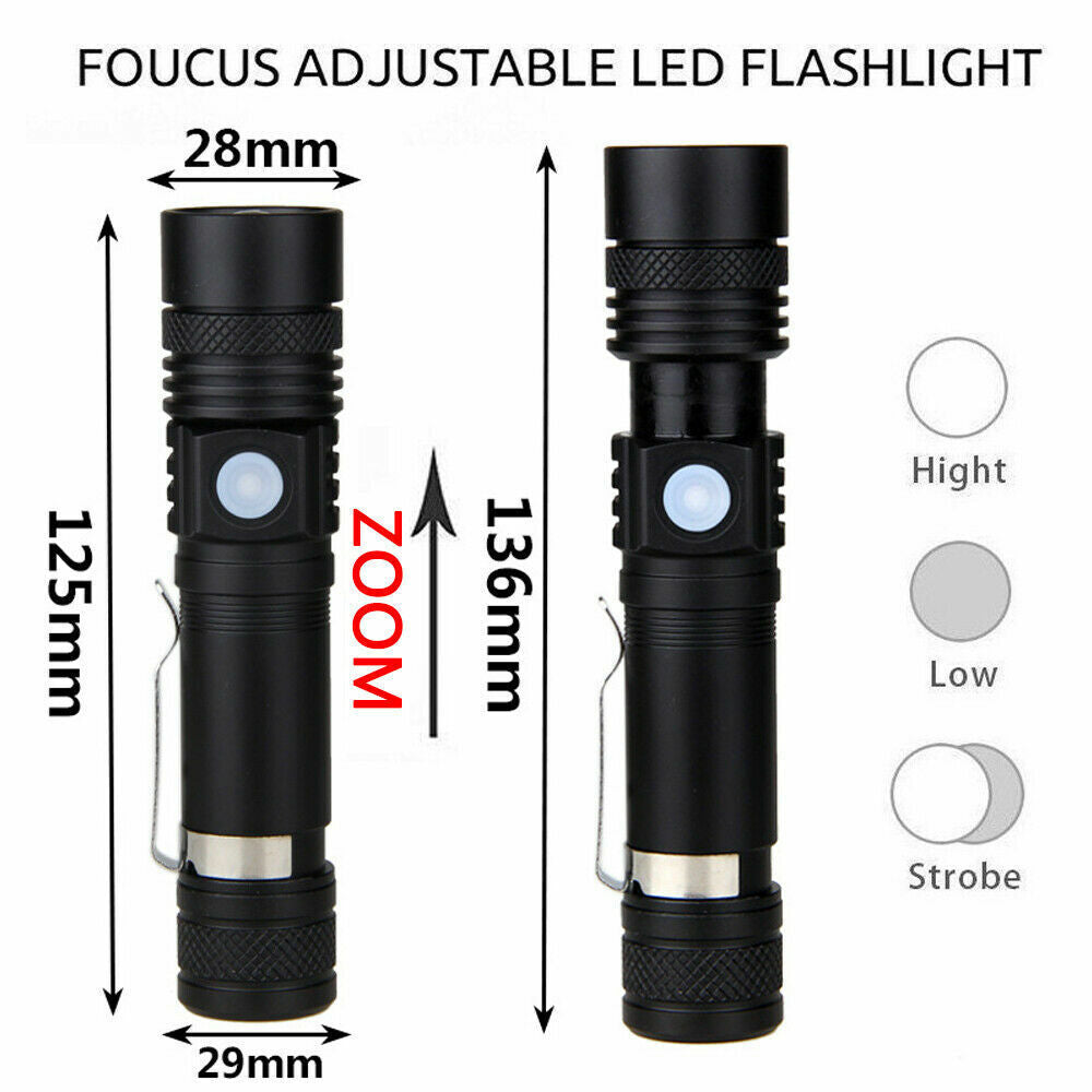 2X 60000lm CREE Q3-WC T6 LED Flashlight Torch Bike Mount USB Rechargeable AU