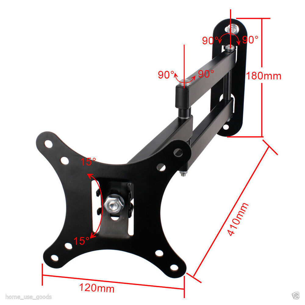 Wall Mount Bracket Tilt Swivel TV LCD LED Monitor 14,21,22,27 VESA 100