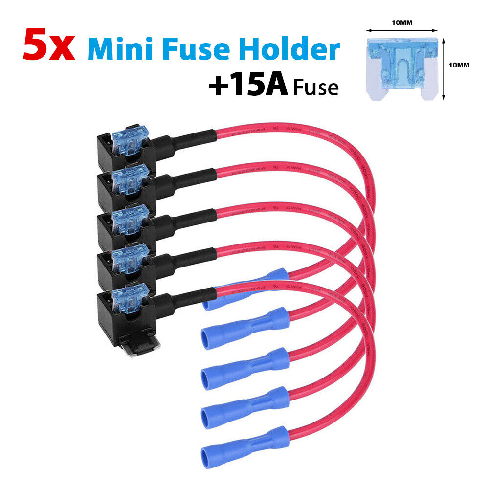 5PCS Add A Circuit Fuse Tap Car Mini Micro Blade Fuse Box Holder 12V Low Profile