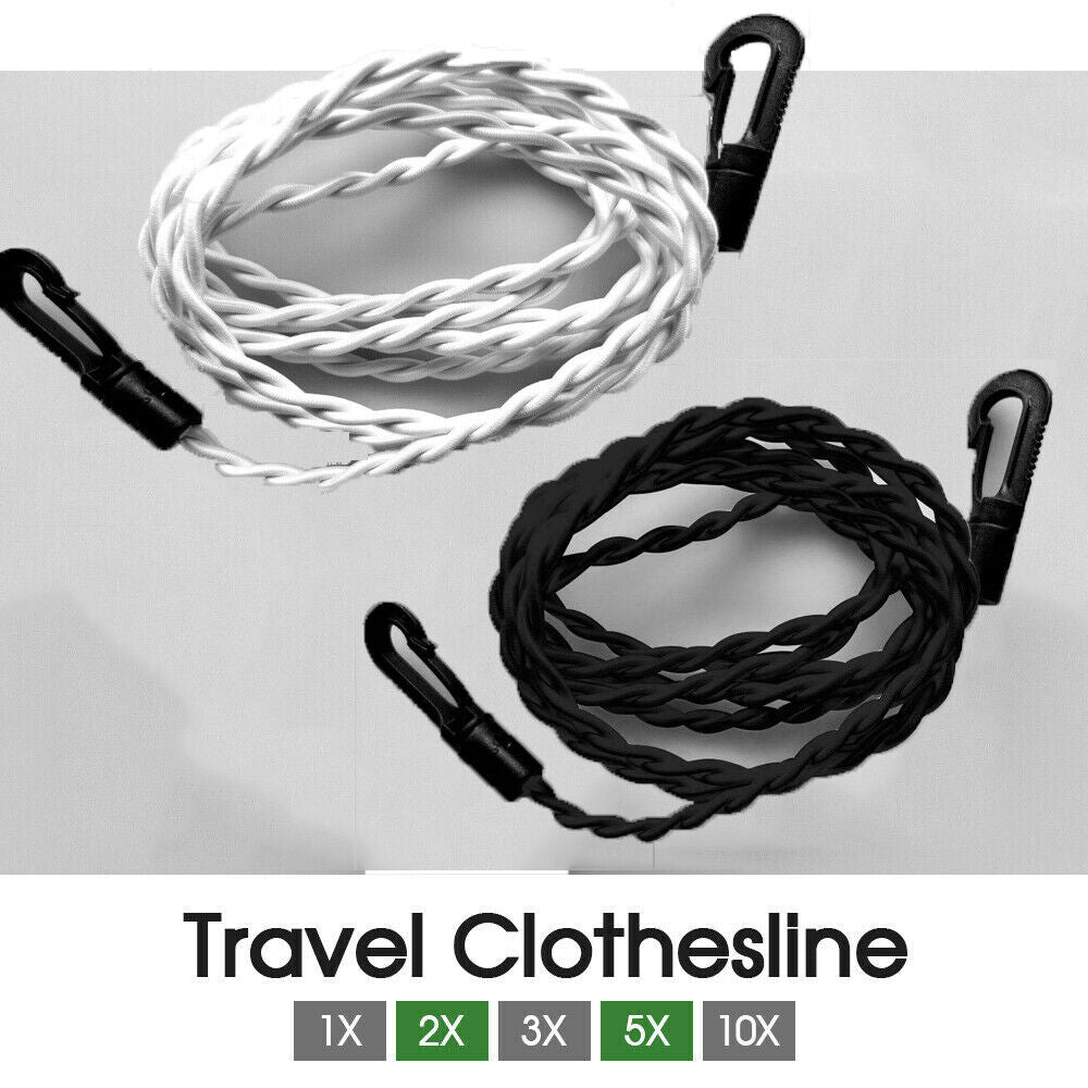 Travel Clothesline Clothes Line Pegless Washing Line Camping Au Stock