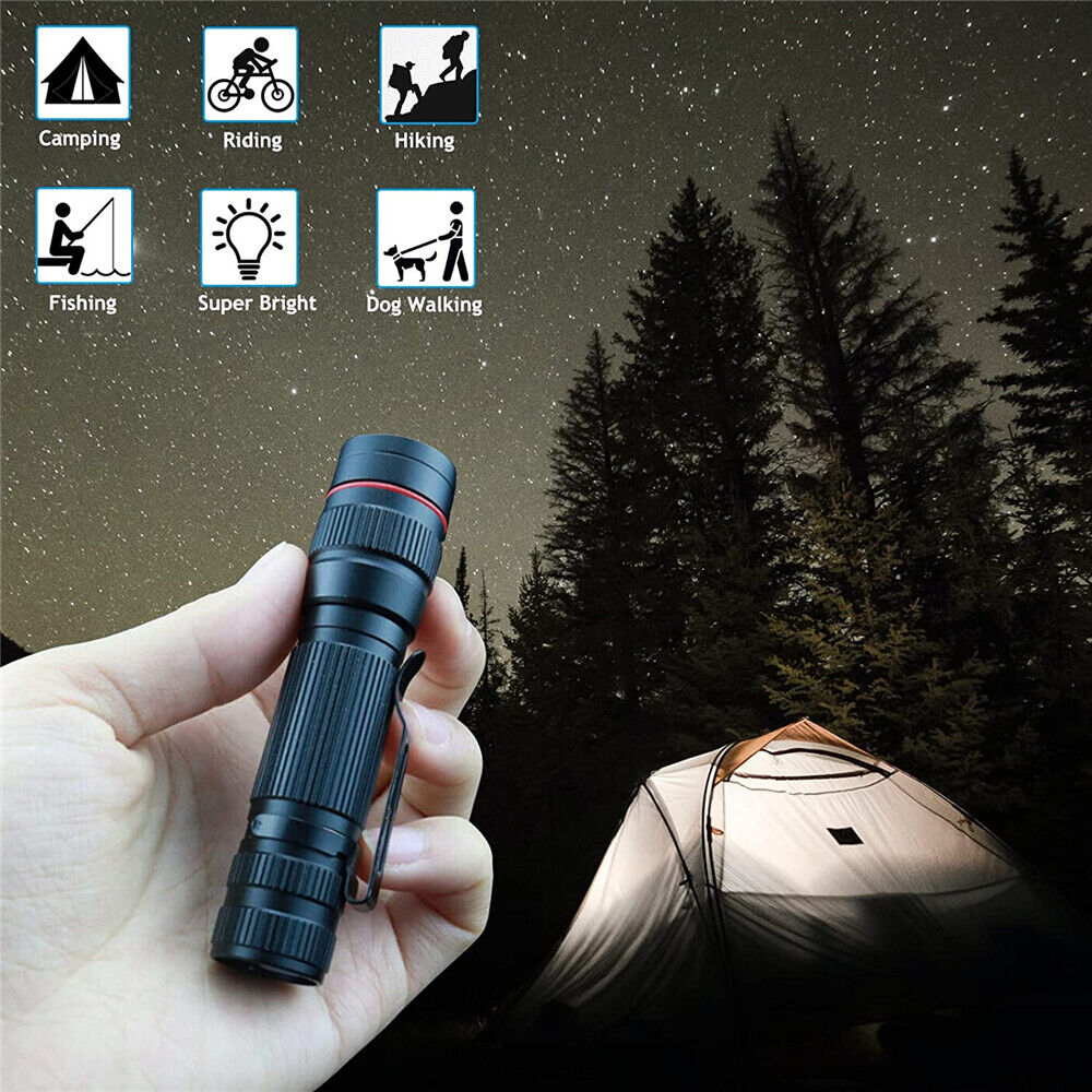 900000Lumens Zoom Flashlight LED Rechargeable Lamp Tactical Torch w/Battery AU