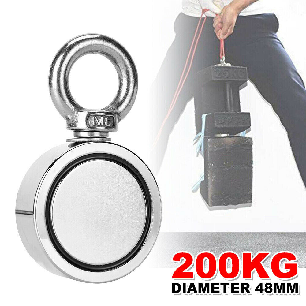 200/400KG Salvage Strong Recovery Magnet Neodymium Treasure Metal Hunting Fishing