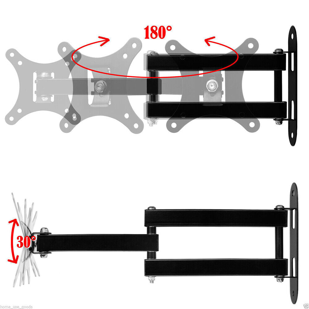 Wall Mount Bracket Tilt Swivel TV LCD LED Monitor 14,21,22,27 VESA 100