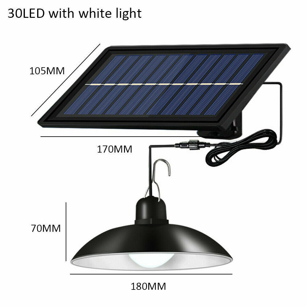 Solar Power Outdoor Garden Hanging LED Lamp Yard Pendant Light W/ Remote Control