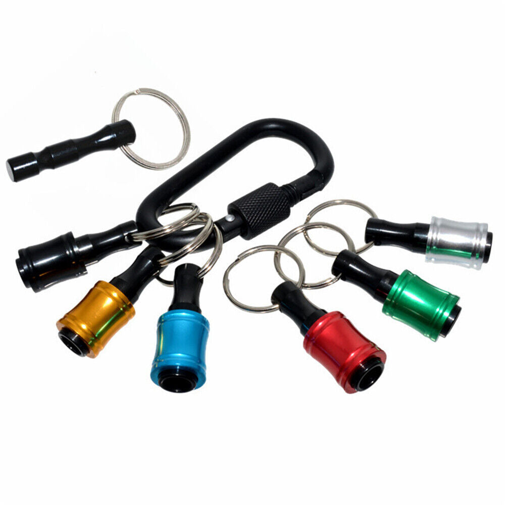 7Pcs Hex Shank Screwdriver Bits Socket Holder Extension Bar Keychain Keyrings AU