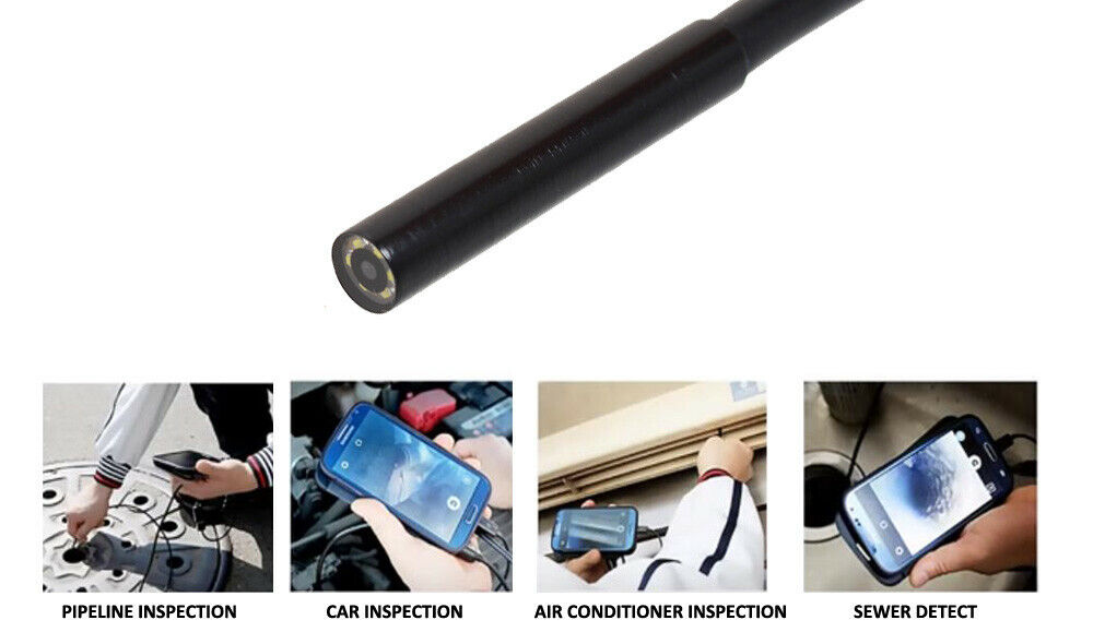 WIFI Endoscope 2MP 8mm Borescope Inspection Camera for Mobile Phone 1/2/3.5/5M